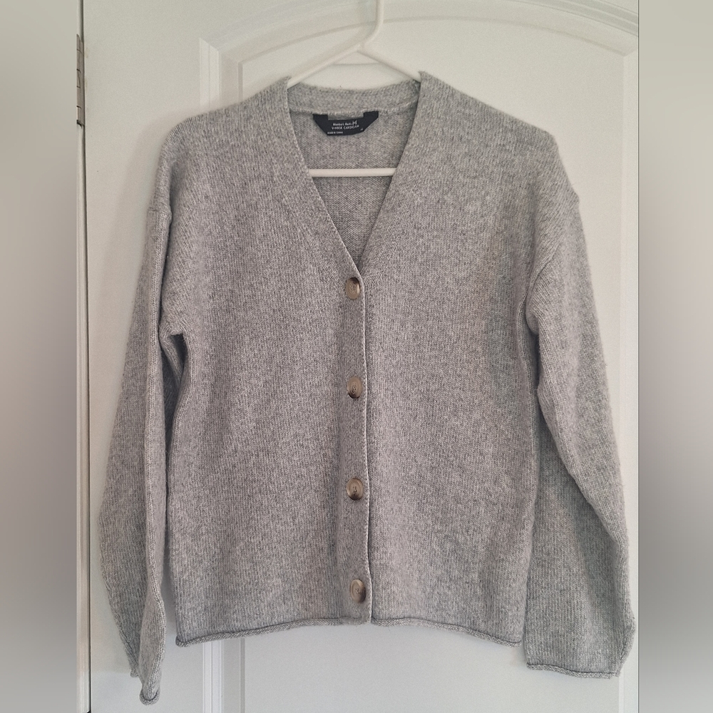 Heather Gray Button-Up Cardigan